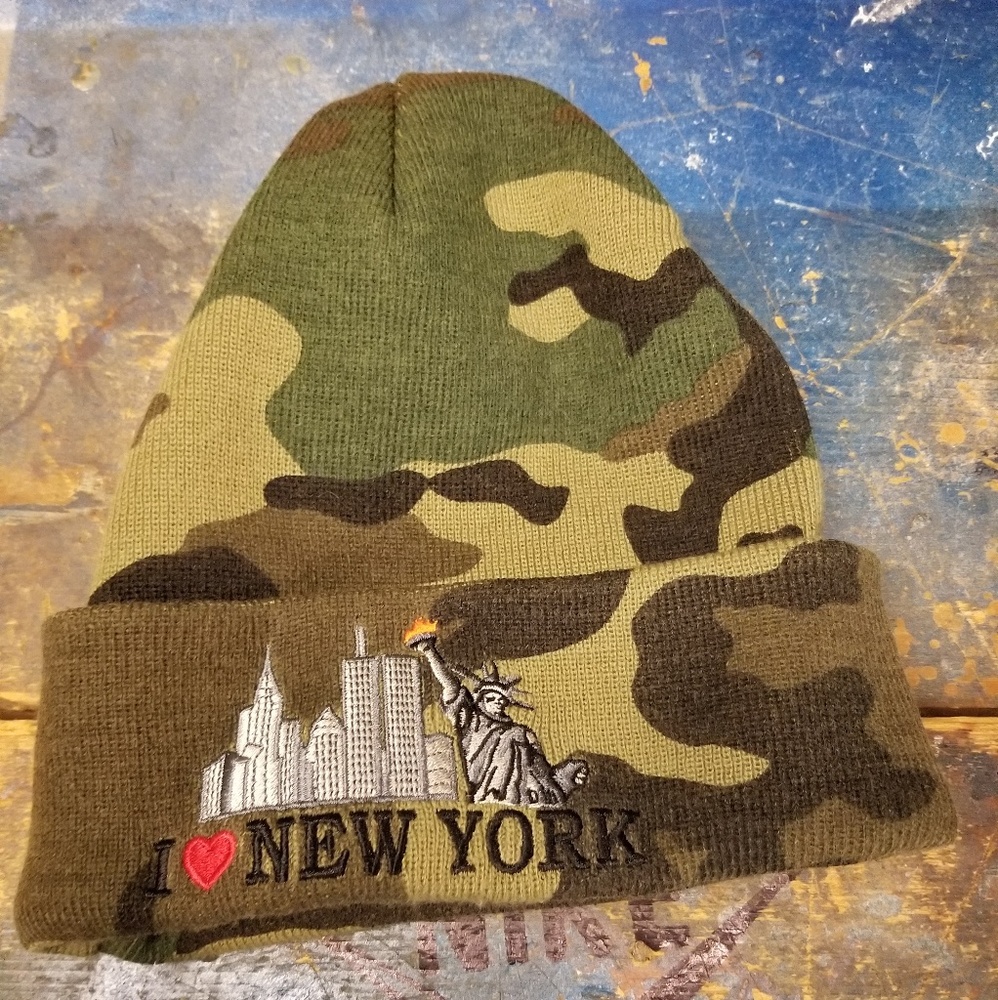 Supreme I love new york woodland camo beanie
